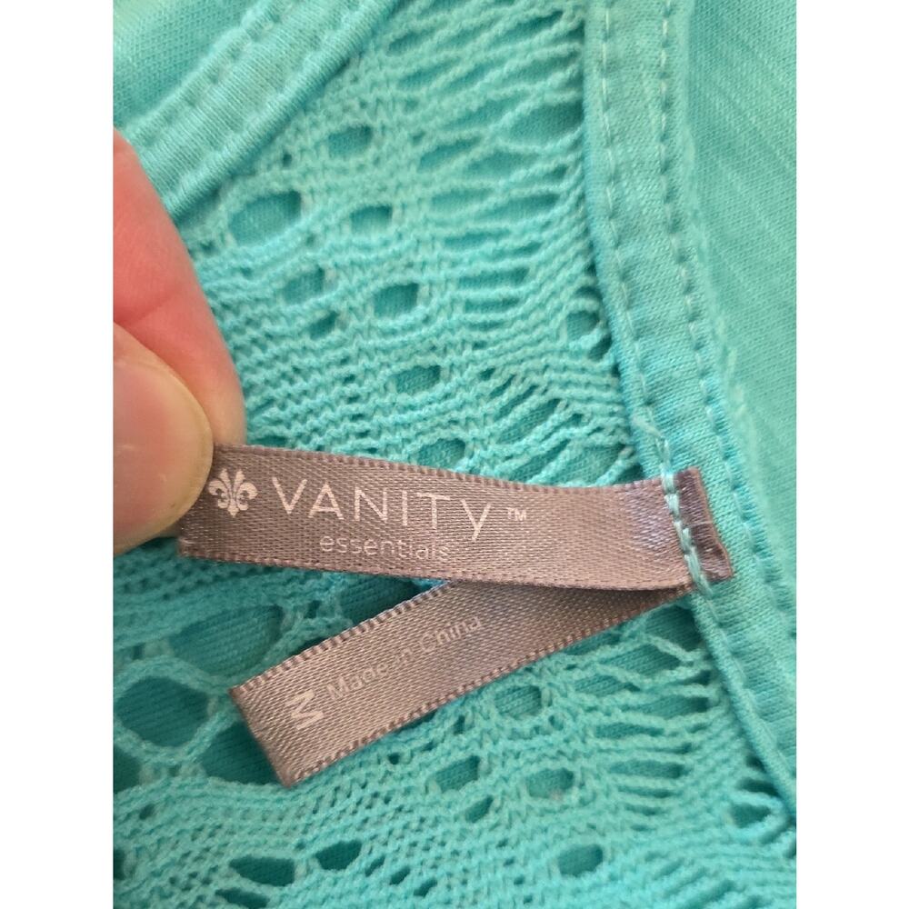 Vanity Mint Green Crochet Lace Racerback Lettuced Edge Tank Womens M Y2K Vibes - Picture 9 of 13